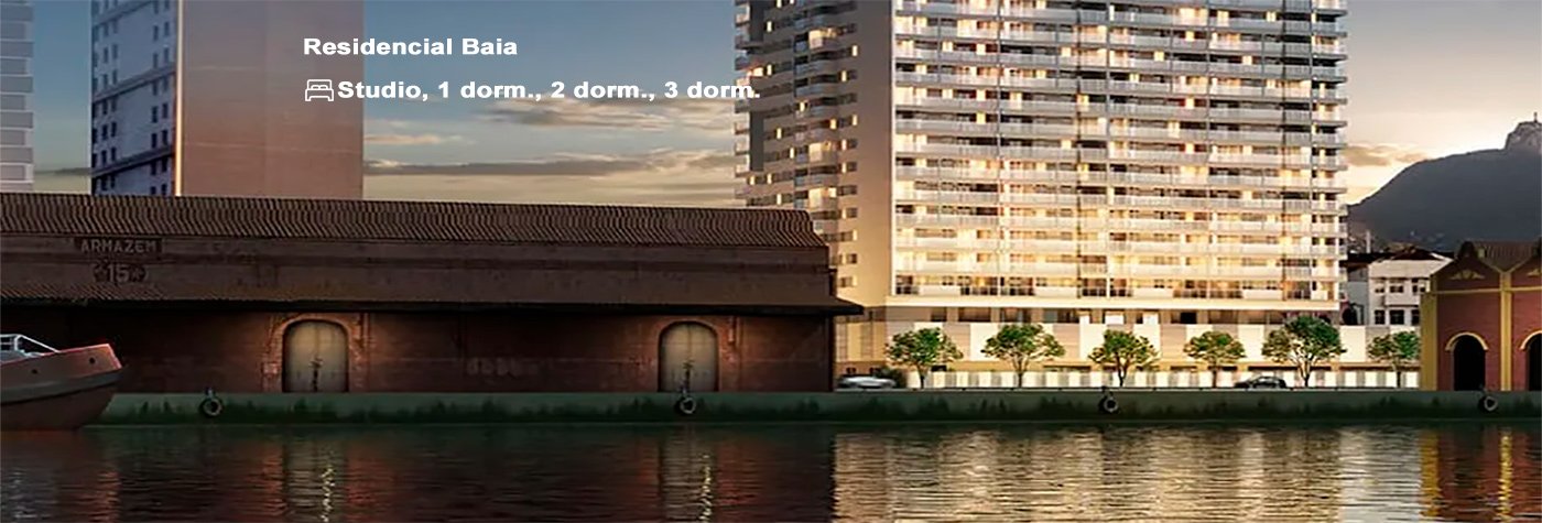 Apartamentos de 1, 2, 3 quartos e studios no Baía Residences - Porto Maravilha